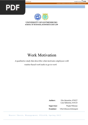 Work Motivation