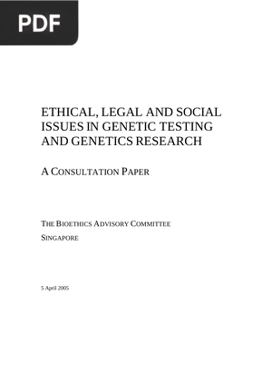 Ethical, legal and social issues in genetic testing and genetics research