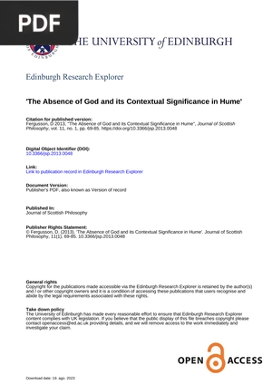 The absence of god and its contextual significance in hume