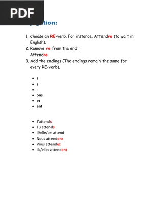 French Regular RE-verbs (Article)