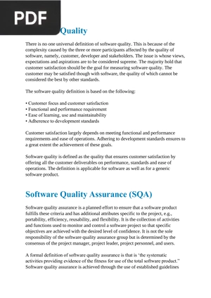 Software Quality