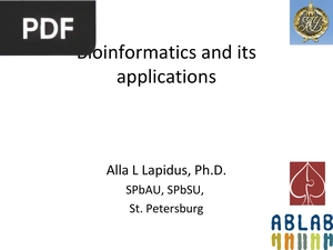Bioinformatics and its applications (Presentation)