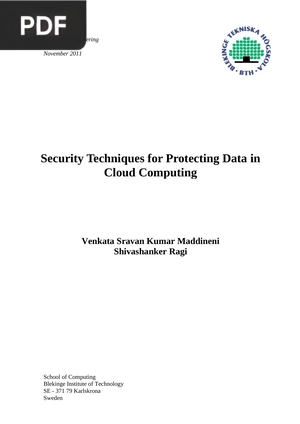 Security Techniques for Protecting Data in Cloud Computing