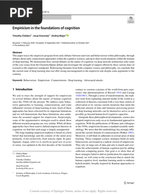 Empiricism in the foundations of cognition