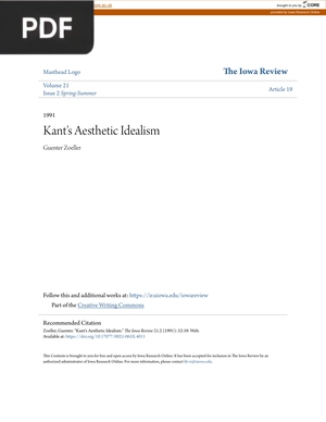 Kant's Aesthetic Idealism (Article)