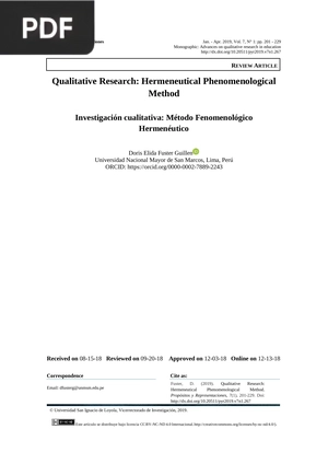 Qualitative Research - Hermeneutical Phenomenological Method