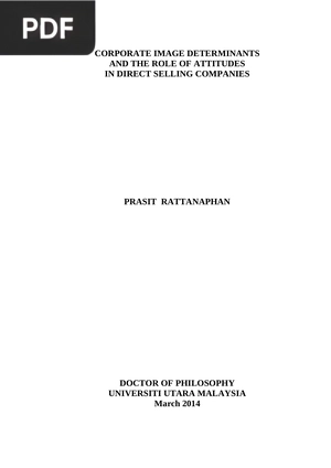 Corporate image determinants and the role of attitudes in direct selling companies