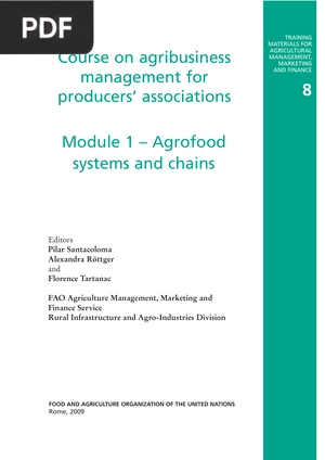 Course on agribusiness management for producers’ associations – Module 1 – Agrofood systems and chains