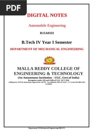 Digital Notes. Automobile Engineering