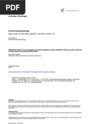Environmental psychology