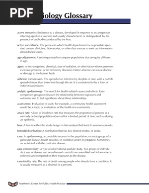 Epidemiology Glossary
