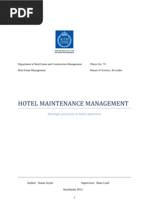 Hotel Maintenance Management
