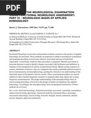 Neurologic Basis of Applied Kinesiology