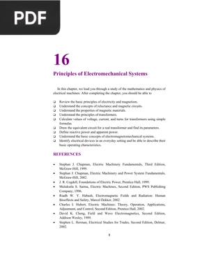 Principles of Electromechanical Systems