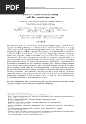 Qualitative Stomach Cancer Assessment by Multi Slice Computed Tomography