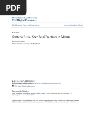 Santeria Ritual Sacrificial Practices in Miami