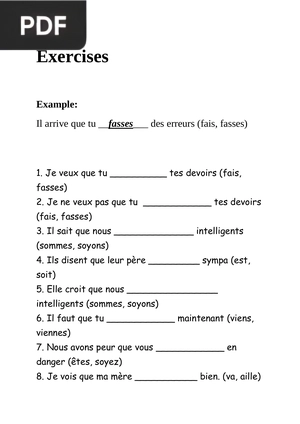 Subjunctive or indicative in French (Article)