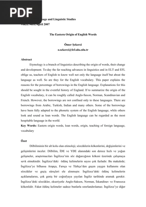 The Eastern Origin of English Words