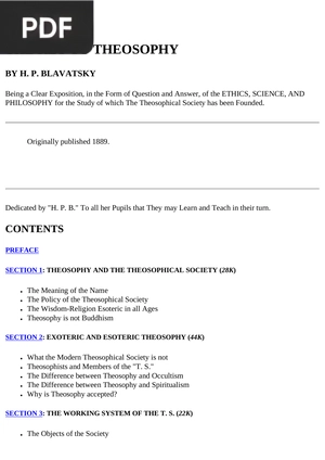 The Key to Theosophy