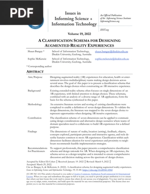 A classification schema for designing augmented reality experiences