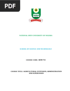 Agricultural extension, administration and supervision