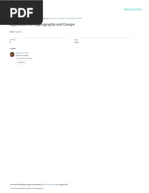 Application of Cryptography and Groups