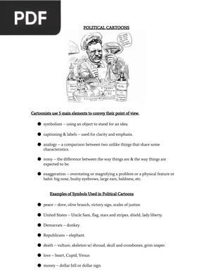 Cartoonists use 5 main elements to convey their point of view