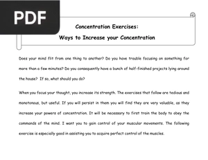 Concentration Exercises: Ways to Increase your Concentration