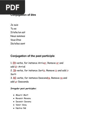 Conjugation of the past participle (Article)