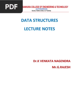 Data Structures Lecture Notes