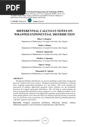 Differential Calculus Notes On Wrapped Exponential Distribution