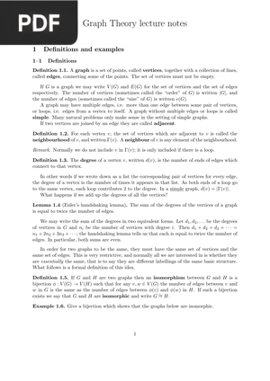 Graph Theory lecture notes