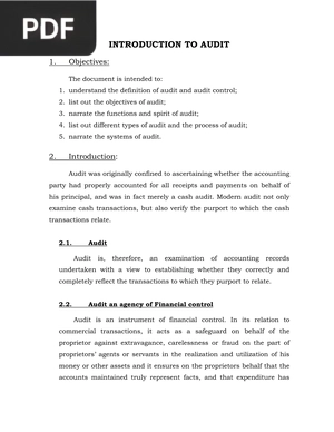 Introduction to Auditing