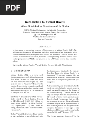 Introduction to virtual reality