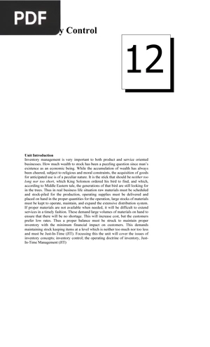 Inventory Control