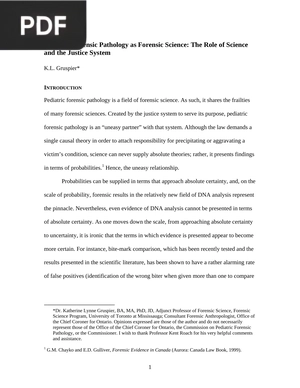 Pediatric Forensic Pathology as Forensic Science: The Role of Science