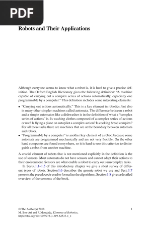 Robots and Their Applications