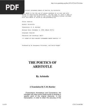 The Poetics of Aristotle