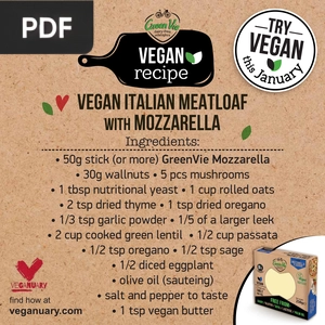 Vegan italian meatloaf with mozzarella
