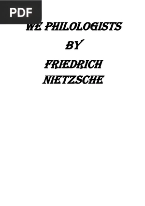 We Philologists