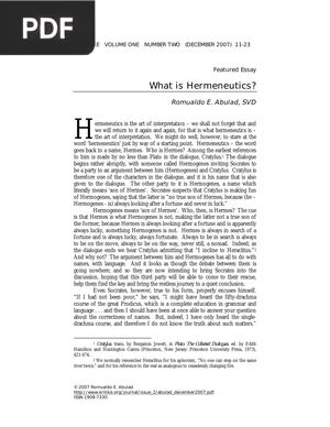 What is Hermeneutics?