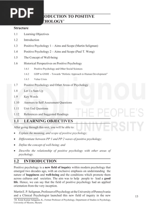 Introduction To Positive Psychology