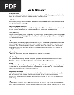 Agile Glossary