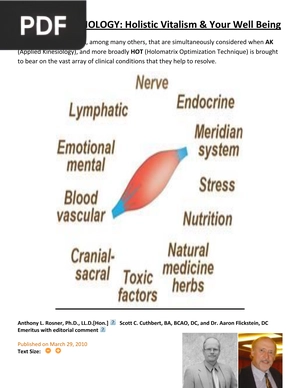 Applied Kinesiology Holistic Vitalism and Your Well Being