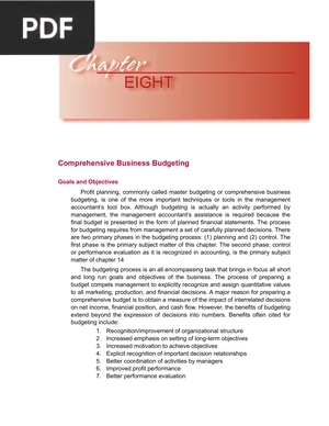 Comprehensive Business Budgeting