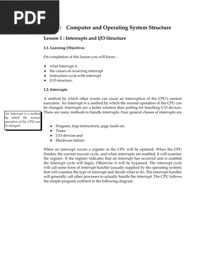 Computer and Operating System Structure