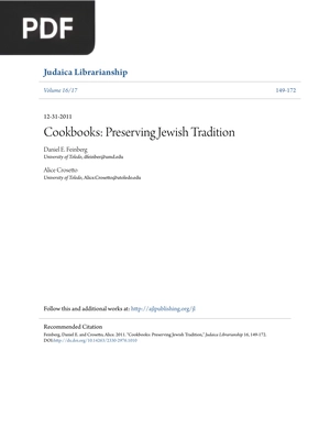 Cookbooks: Preserving Jewish Tradition