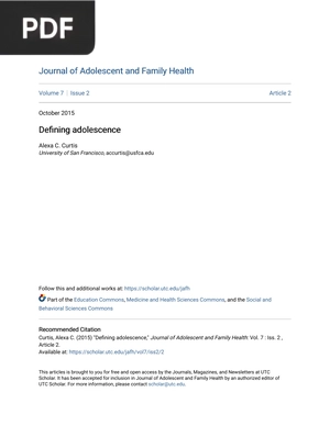 Defining adolescence