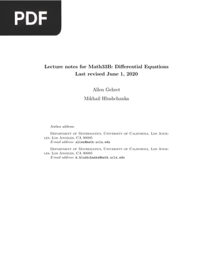 Differential Equations