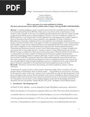 Empiricism without Magic - Transformational Abstraction in Deep Convolutional Neural Networks